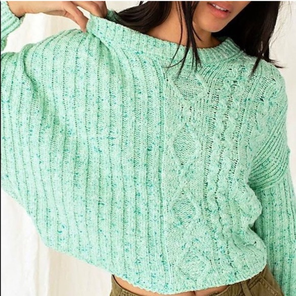 Free People Sweaters - Free People On Your Side Sweater in Mountain Spring Green